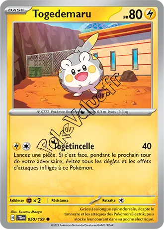 Carte Pokémon Togedemaru  n°050 de la série Aventures Ensemble