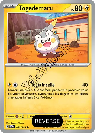 Carte Pokémon Togedemaru  Reverse n°050 de la série Aventures Ensemble