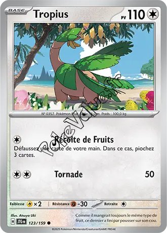 Carte Pokémon Tropius  n°123 de la série Aventures Ensemble