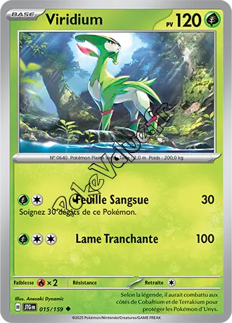Carte Pokémon Viridium  n°015 de la série Aventures Ensemble