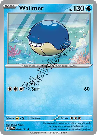 Carte Pokémon Wailmer  n°040 de la série Aventures Ensemble