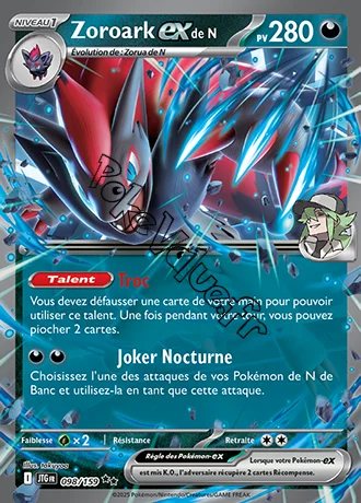 Carte Pokémon Zoroark ex de N  n°098 de la série Aventures Ensemble