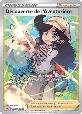 Carte Pokémon Découverte de l'Aventurière n°TG23 de la série Origine Perdue