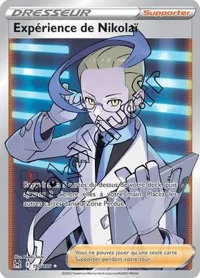 Carte Pokémon Expérience de Nikolaï n°190 de la série Origine Perdue