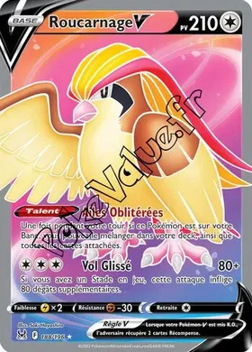 Carte Pokémon Roucarnage V  n°188 de la série Origine Perdue