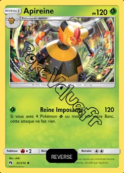 Carte Pokémon Apireine Reverse n°32 de la série Tonnerre Perdu