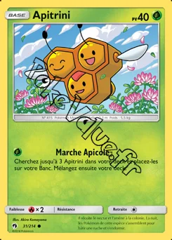 Carte Pokémon Apitrini n°31 de la série Tonnerre Perdu