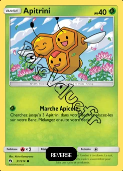 Carte Pokémon Apitrini Reverse n°31 de la série Tonnerre Perdu