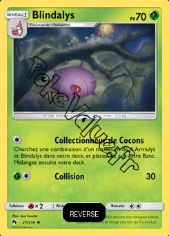 Carte Pokémon Blindalys Reverse n°27 de la série Tonnerre Perdu