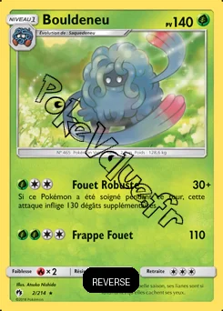Carte Pokémon Bouldeneu Reverse n°2 de la série Tonnerre Perdu
