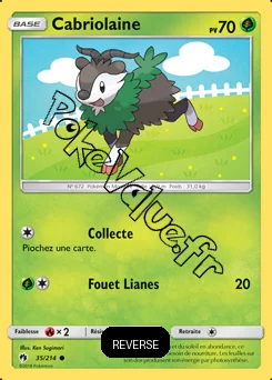 Carte Pokémon Cabriolaine Reverse n°35 de la série Tonnerre Perdu