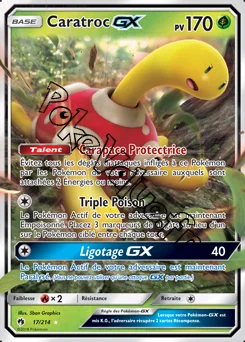 Carte Pokémon Caratroc GX n°17 de la série Tonnerre Perdu