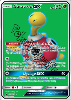 Carte Pokémon Caratroc GX n°195 de la série Tonnerre Perdu