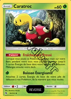 Carte Pokémon Caratroc Reverse n°16 de la série Tonnerre Perdu