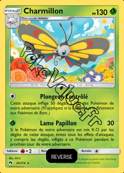 Carte Pokémon Charmillon Reverse n°26 de la série Tonnerre Perdu