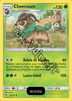 Carte Pokémon Chevroum Reverse n°36 de la série Tonnerre Perdu