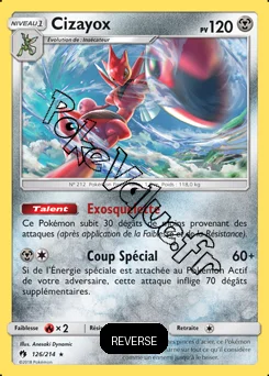 Carte Pokémon Cizayox Reverse n°126 de la série Tonnerre Perdu