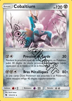 Carte Pokémon Cobaltium n°129 de la série Tonnerre Perdu