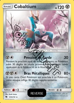 Carte Pokémon Cobaltium Reverse n°129 de la série Tonnerre Perdu
