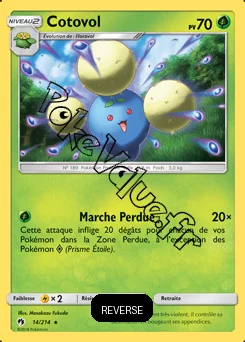 Carte Pokémon Cotovol Reverse n°14 de la série Tonnerre Perdu