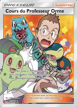 Carte Pokémon Cours du Professeur Orme n°213 de la série Tonnerre Perdu