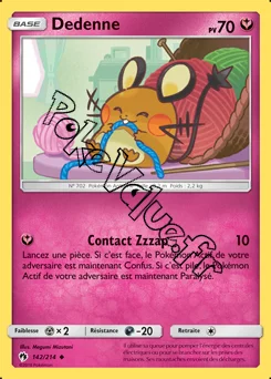 Carte Pokémon Dedenne  n°142 de la série Tonnerre Perdu