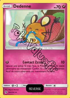 Carte Pokémon Dedenne  Reverse n°142 de la série Tonnerre Perdu