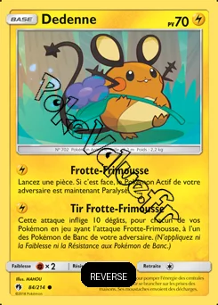 Carte Pokémon Dedenne  Reverse n°84 de la série Tonnerre Perdu