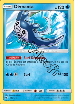 Carte Pokémon Démanta n°58 de la série Tonnerre Perdu