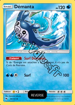 Carte Pokémon Démanta Reverse n°58 de la série Tonnerre Perdu