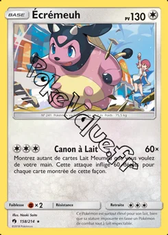 Carte Pokémon Écrémeuh n°158 de la série Tonnerre Perdu