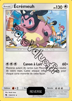Carte Pokémon Écrémeuh Reverse n°158 de la série Tonnerre Perdu