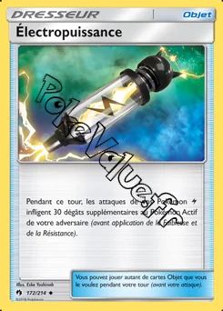 Carte Pokémon Électropuissance n°172 de la série Tonnerre Perdu