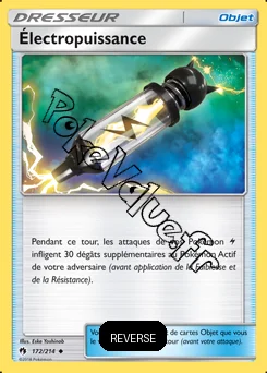 Carte Pokémon Électropuissance Reverse n°172 de la série Tonnerre Perdu