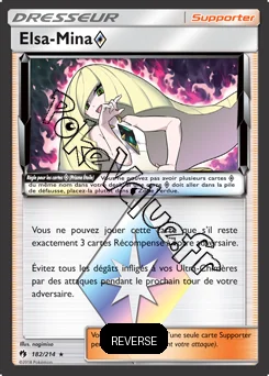 Carte Pokémon Elsa Mina Reverse n°182 de la série Tonnerre Perdu