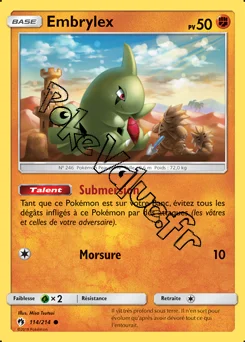 Carte Pokémon Embrylex n°114 de la série Tonnerre Perdu
