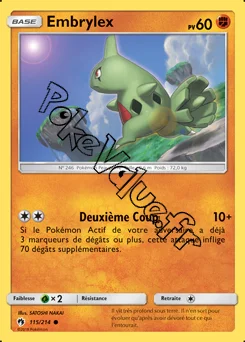 Carte Pokémon Embrylex n°115 de la série Tonnerre Perdu
