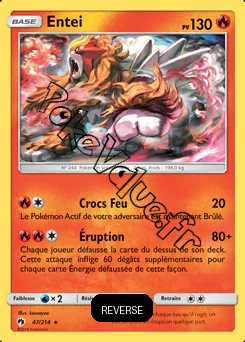 Carte Pokémon Entei  Reverse n°47 de la série Tonnerre Perdu