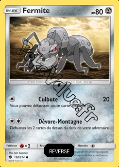 Carte Pokémon Fermite Reverse n°128 de la série Tonnerre Perdu