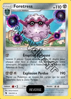 Carte Pokémon Foretress Reverse n°124 de la série Tonnerre Perdu