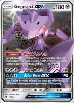Carte Pokémon Genesect GX  n°130 de la série Tonnerre Perdu