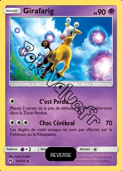 Carte Pokémon Girafarig  Reverse n°94 de la série Tonnerre Perdu