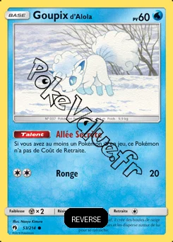 Carte Pokémon Goupix d’Alola Reverse n°53 de la série Tonnerre Perdu