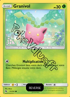 Carte Pokémon Granivol Reverse n°11 de la série Tonnerre Perdu