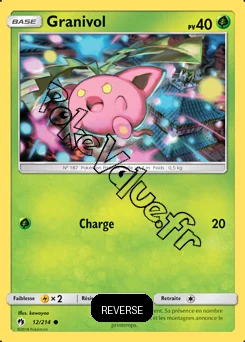 Carte Pokémon Granivol Reverse n°12 de la série Tonnerre Perdu