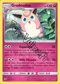 Carte Pokémon Grodoudou n°134 de la série Tonnerre Perdu