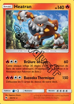 Carte Pokémon Heatran  n°48 de la série Tonnerre Perdu