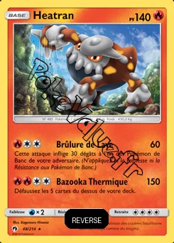 Carte Pokémon Heatran  Reverse n°48 de la série Tonnerre Perdu