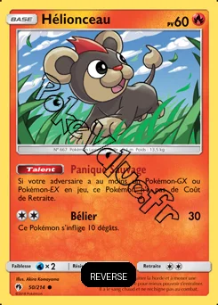 Carte Pokémon Hélionceau Reverse n°50 de la série Tonnerre Perdu