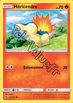 Carte Pokémon Héricendre n°40 de la série Tonnerre Perdu
